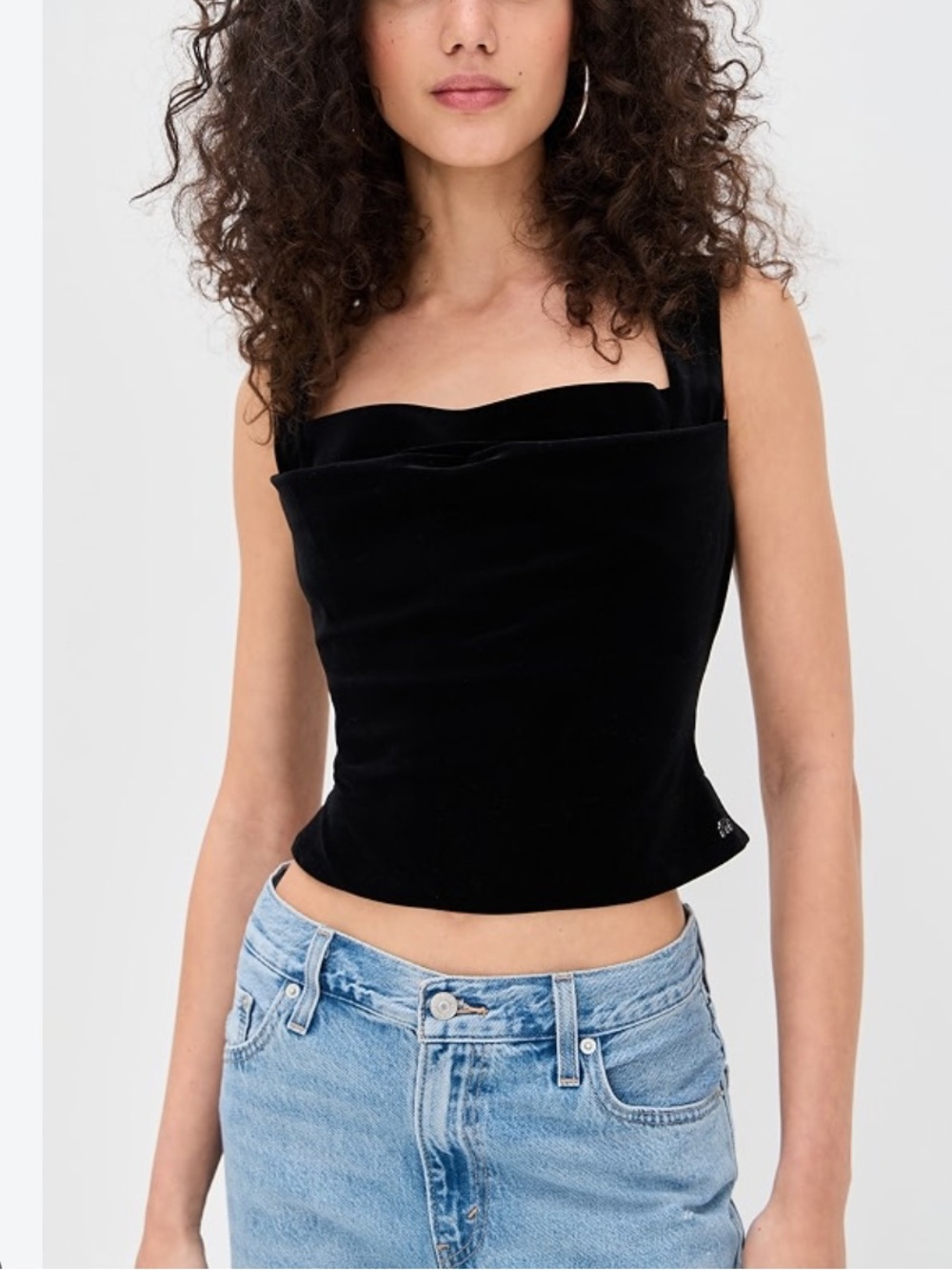 Imogene Black Velvet Corset Top